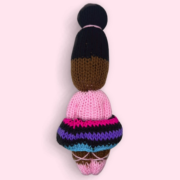 Handmade Knit Ballerina Doll with Interchangeable Tu Tu’s Handcrafted Plushie - Picture 8 of 9